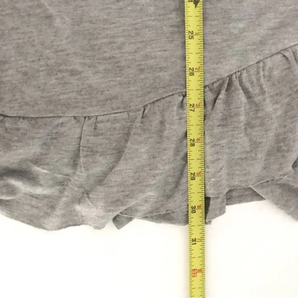 Anthropologie Easel | Ruffle Hem Tunic Dress Size L Gray Pullover Stretch